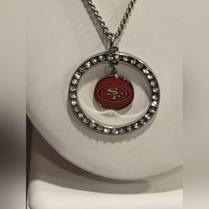 SanFransico 49er's Logo Shiny Dangle Necklace - NFL Licensed Jewelry